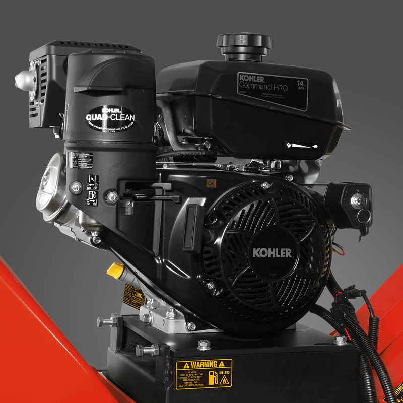 MechMaxx B150 6-Inch Drum Wood Chipper – KOHLER 429cc 14HP Gas Engine with Electric Start & Taillight