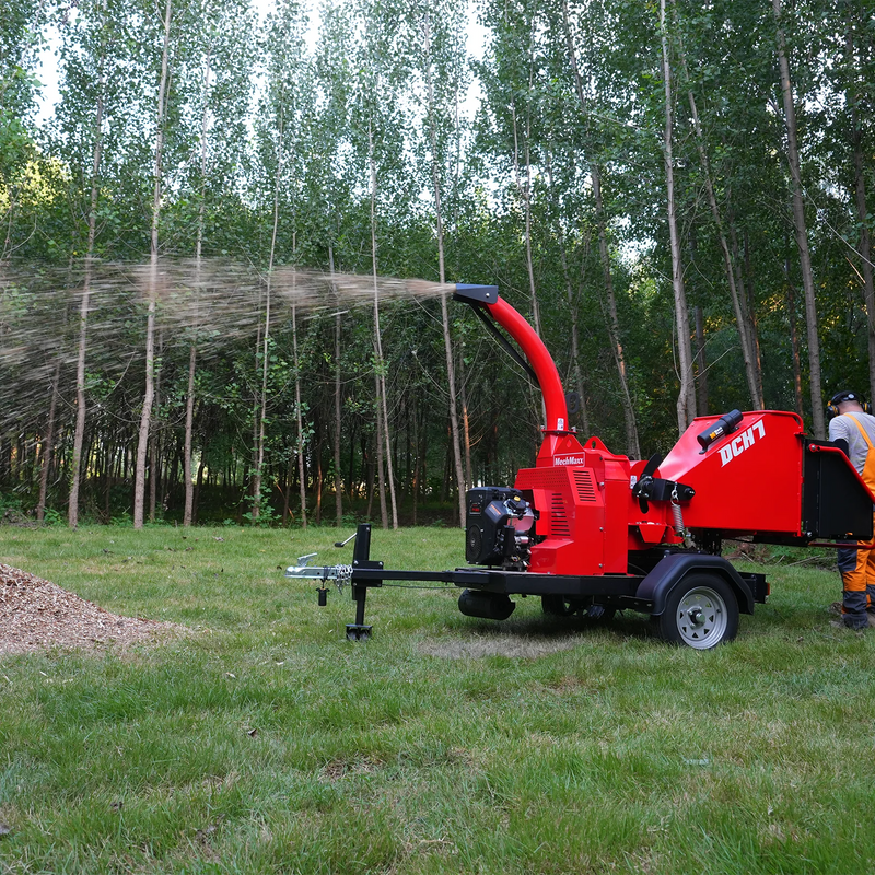 MechMaxx DCH7 7-Inch Disc Wood Chipper – ZONSEN 750cc 25HP Twin-Cylinder Petrol Engine with Hydraulic Feeding & Electric Start