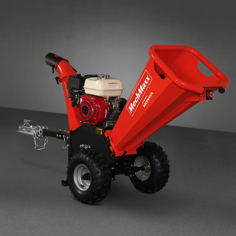 MechMaxx GS650 4-Inch Drum Wood Chipper – HONDA GX200 196cc 6.5HP Gas Engine with Towbar