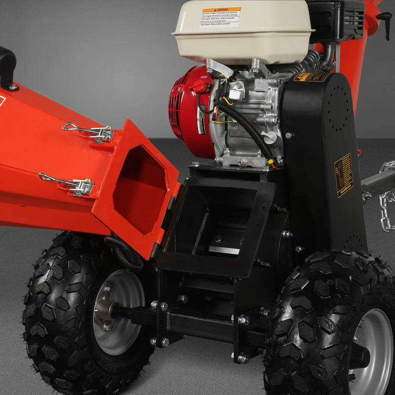 MechMaxx GS650 4-Inch Drum Wood Chipper – HONDA GX200 196cc 6.5HP Gas Engine with Towbar