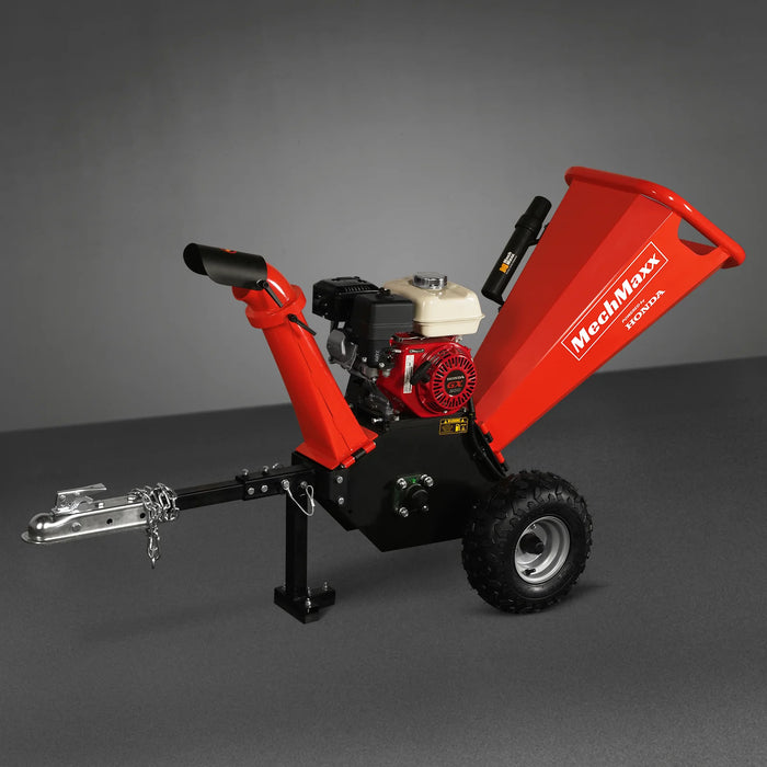 MechMaxx GS650 4-Inch Gas Wood Chipper – HONDA GX200 196cc 6.5HP Engine with Towbar