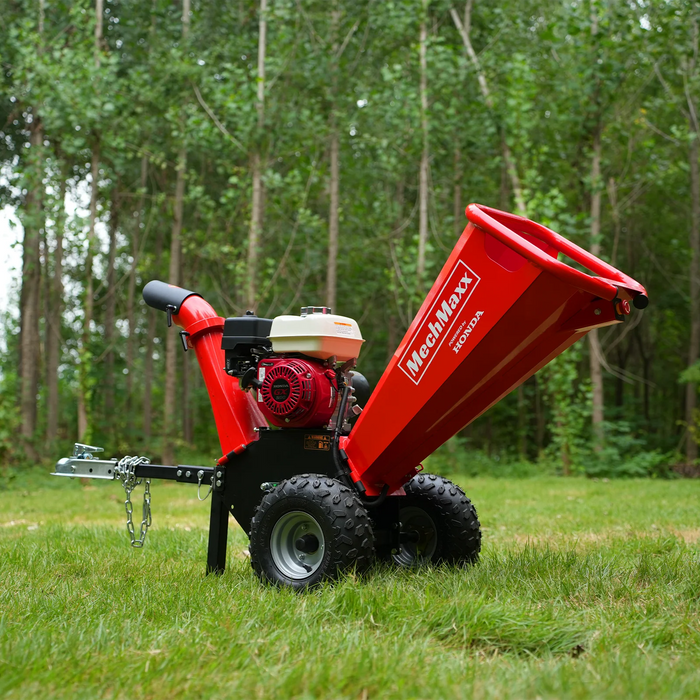 MechMaxx GS650 4-Inch Gas Wood Chipper – HONDA GX200 196cc 6.5HP Engine with Towbar
