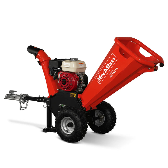 MechMaxx GS650 4-Inch Gas Wood Chipper – HONDA GX200 196cc 6.5HP Engine with Towbar