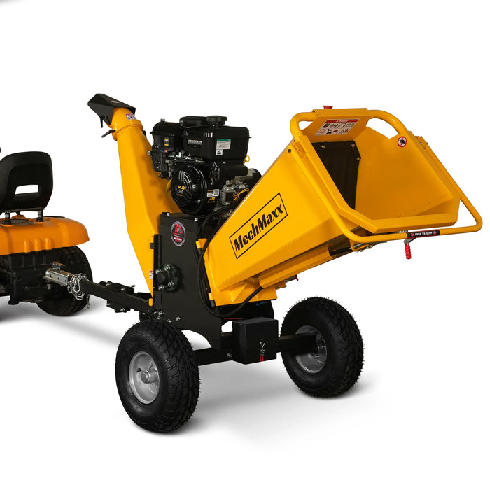 MechMaxx P4206 6-Inch Drum Wood Chipper – B&S Vanguard 408cc 14HP Gas Engine with Electric Start