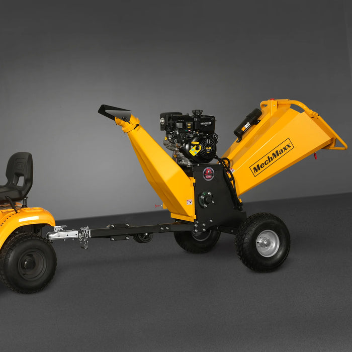 MechMaxx P4206 6-Inch Drum Wood Chipper – B&S Vanguard 408cc 14HP Gas Engine with Electric Start