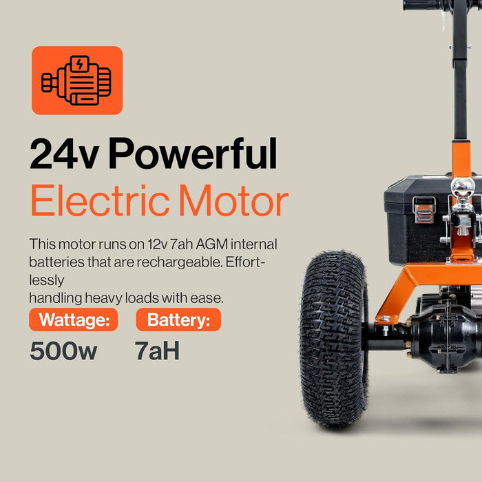 SuperHandy Electric Trailer Dolly - 24V 7Ah Battery, 2800 lb Towing Capacity (New Frame) GUO137-FBA-NEW