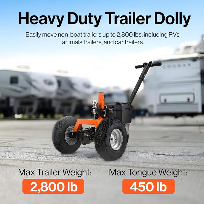 SuperHandy Electric Trailer Dolly - 24V 7Ah Battery, 2800 lb Towing Capacity (New Frame) GUO137-FBA-NEW