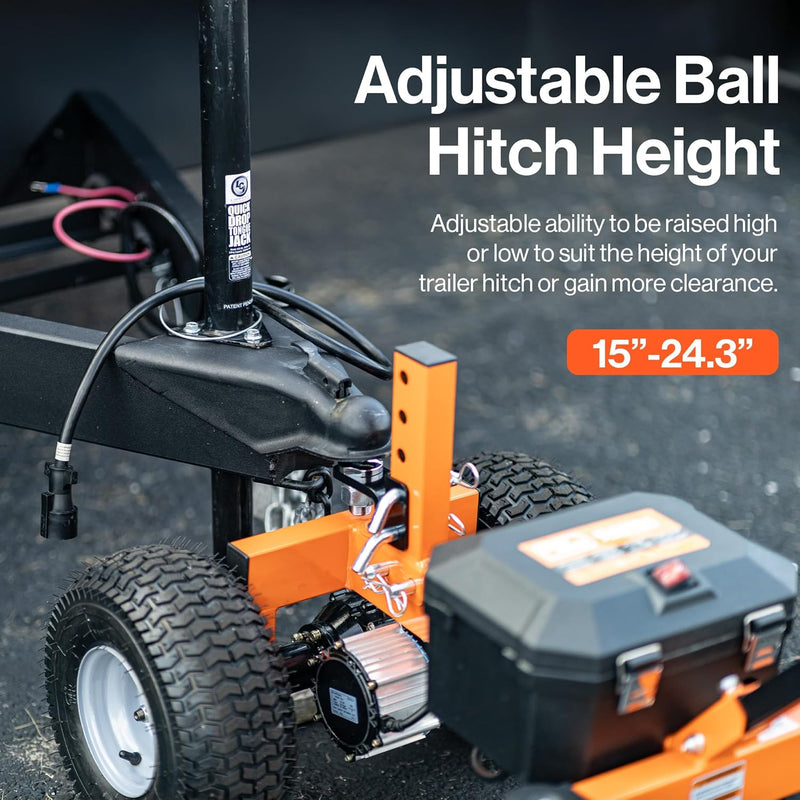 SuperHandy GUO137 Electric Trailer Dolly - 24V 7Ah Battery, 2800 lb Towing Capacity (New Frame)