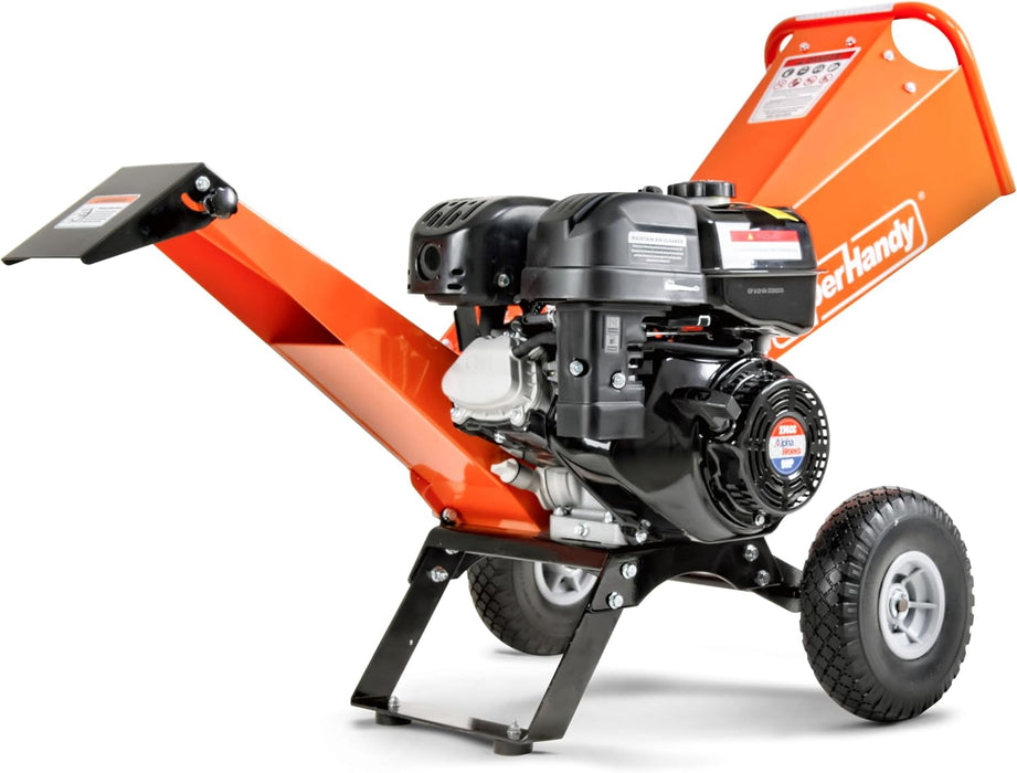 SuperHandy 4-Inch Wood Chipper Shredder Mulcher – 9HP Gas-Powered Heavy Duty Chipping Machine GUO148