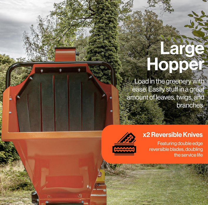 SuperHandy Towable Wood Chipper Shredder – 5 in. Chipping Capacity, 15HP, 420cc Engine, Heavy Duty for Yard, Forestry, or Landscaping GUO140