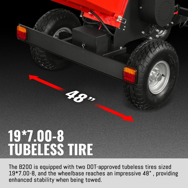 MechMaxx B200 8-Inch Drum Wood Chipper – ZONSEN 1000cc 35HP Gas Engine with Electric Start & Taillight