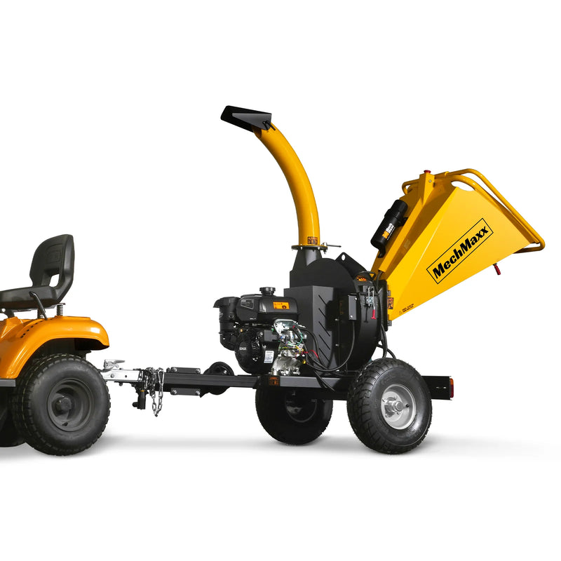 MechMaxx P4205 5-Inch Disc Wood Chipper – KOHLER Command PRO 429cc 14HP E-Start Gas Engine with Taillight & Towbar