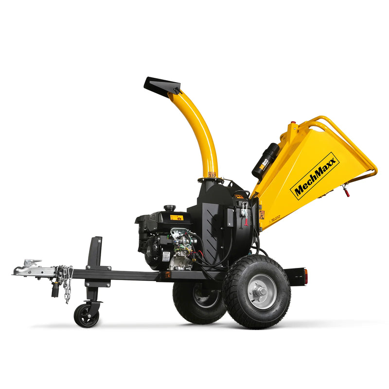 MechMaxx P4205 5-Inch Disc Wood Chipper – KOHLER Command PRO 429cc 14HP E-Start Gas Engine with Taillight & Towbar