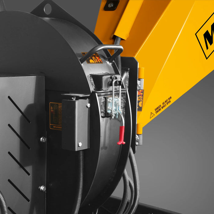 MechMaxx P4205 5-Inch Disc Wood Chipper – KOHLER Command PRO 429cc 14HP E-Start Gas Engine with Taillight & Towbar