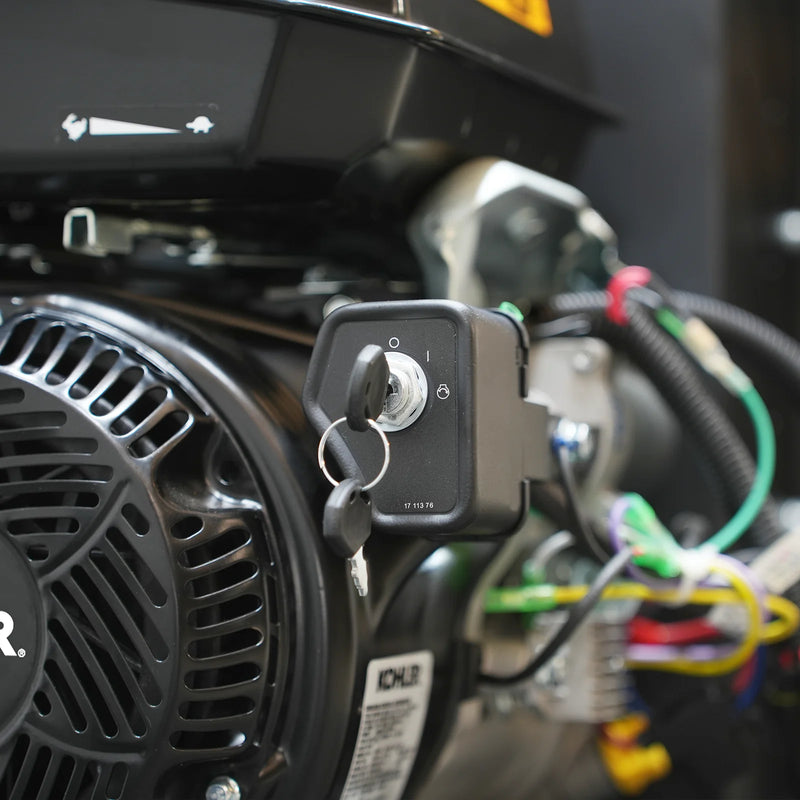 MechMaxx P4205 5-Inch Disc Wood Chipper – KOHLER Command PRO 429cc 14HP E-Start Gas Engine with Taillight & Towbar