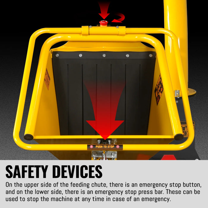 MechMaxx P4205 5-Inch Disc Wood Chipper – KOHLER Command PRO 429cc 14HP E-Start Gas Engine with Taillight & Towbar