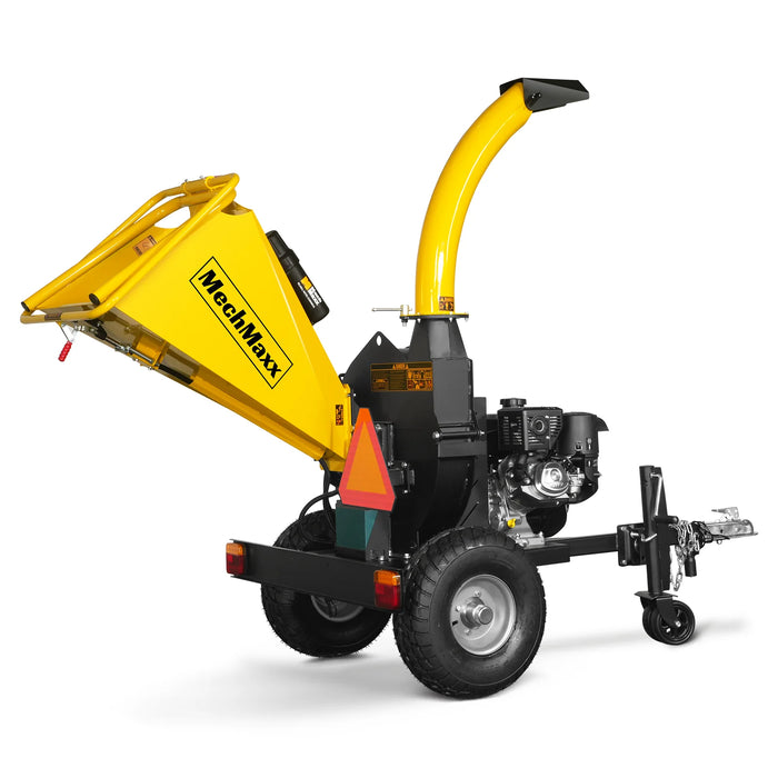 MechMaxx P4205 5-Inch Disc Wood Chipper – KOHLER Command PRO 429cc 14HP E-Start Gas Engine with Taillight & Towbar