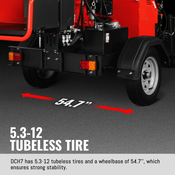 MechMaxx DCH7 7-Inch Disc Wood Chipper – ZONSEN 750cc 25HP Twin-Cylinder Petrol Engine with Hydraulic Feeding & Electric Start