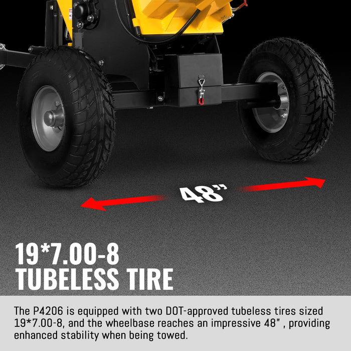 MechMaxx P4206 6-Inch Drum Wood Chipper – B&S Vanguard 408cc 14HP Gas Engine with Electric Start