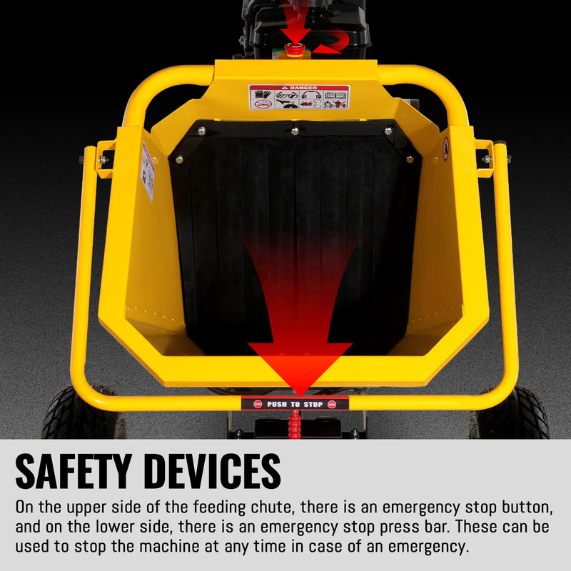 MechMaxx P4206 6-Inch Drum Wood Chipper – B&S Vanguard 408cc 14HP Gas Engine with Electric Start