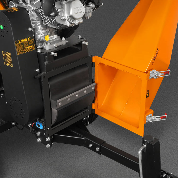 MechMaxx P4206 6-Inch Drum Wood Chipper – ZONSEN 459cc 15HP Gas Engine with Electric Start