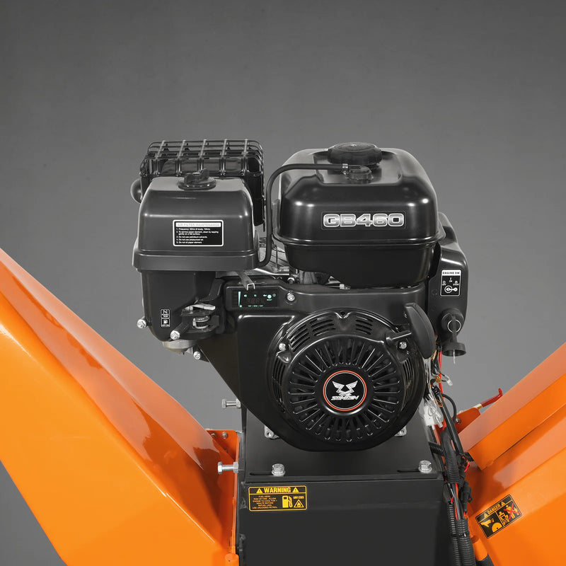 MechMaxx P4206 6-Inch Drum Wood Chipper – ZONSEN 459cc 15HP Gas Engine with Electric Start