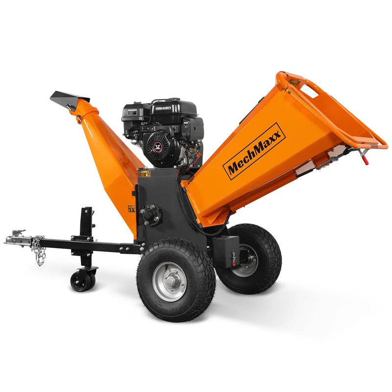 MechMaxx P4206 6-Inch Drum Wood Chipper – ZONSEN 459cc 15HP Gas Engine with Electric Start