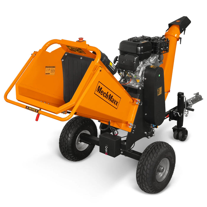 MechMaxx P4206 6-Inch Drum Wood Chipper – ZONSEN 459cc 15HP Gas Engine with Electric Start