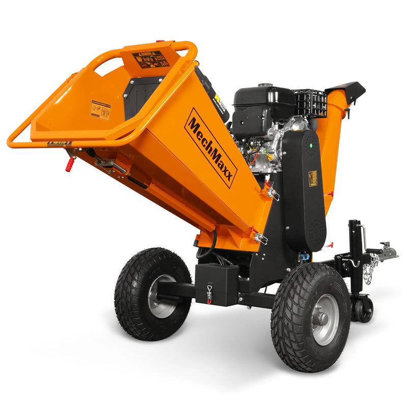 MechMaxx P4206 6-Inch Drum Wood Chipper – ZONSEN 459cc 15HP Gas Engine with Electric Start