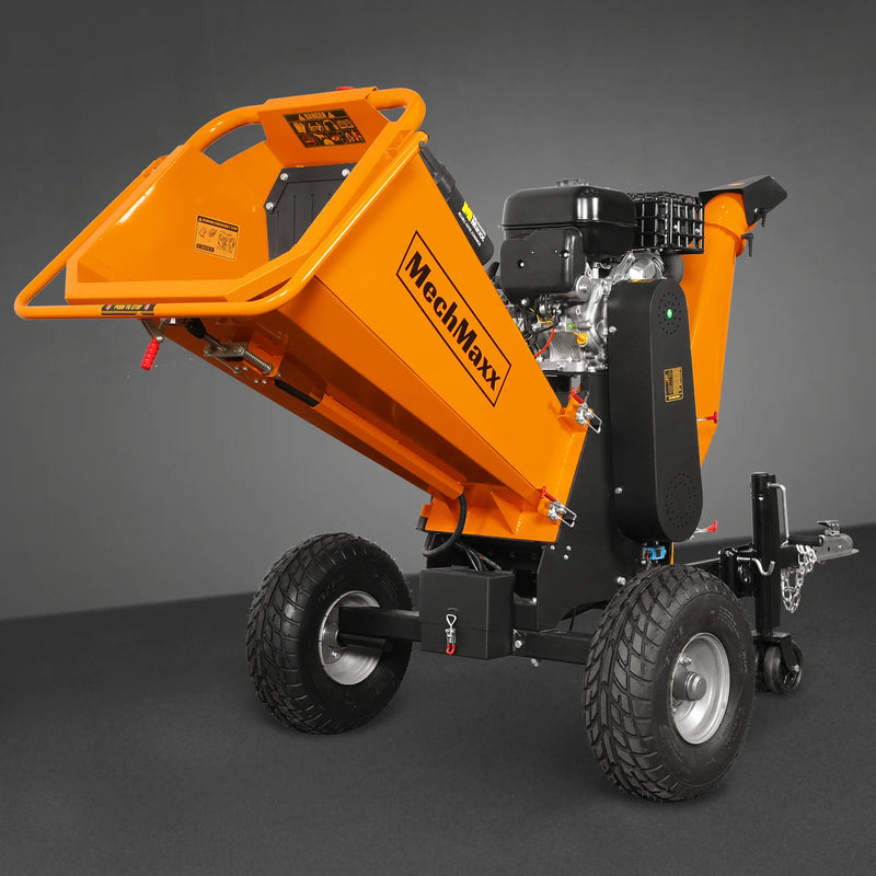 MechMaxx P4206 6-Inch Drum Wood Chipper – ZONSEN 459cc 15HP Gas Engine with Electric Start