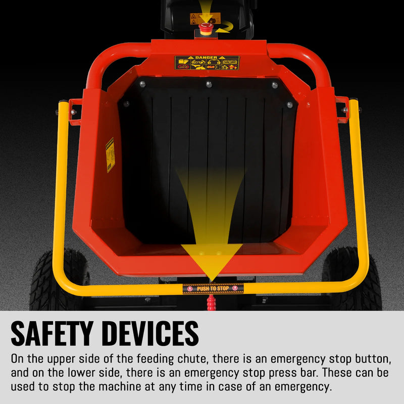 MechMaxx B150 6-Inch Drum Wood Chipper – KOHLER 429cc 14HP Gas Engine with Electric Start & Taillight