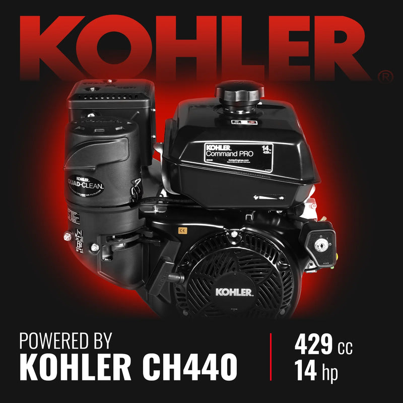 MechMaxx B150 6-Inch Drum Wood Chipper – KOHLER 429cc 14HP Gas Engine with Electric Start & Taillight