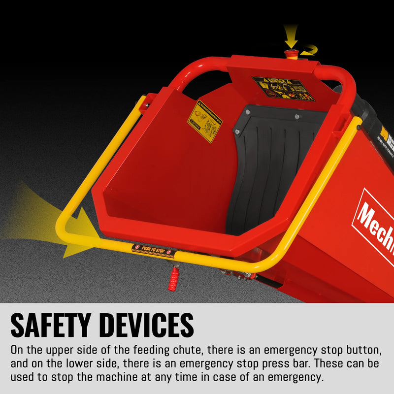 MechMaxx B150 6-Inch Drum Wood Chipper – HONDA GX390 Gas Engine with Electric Start & Taillight