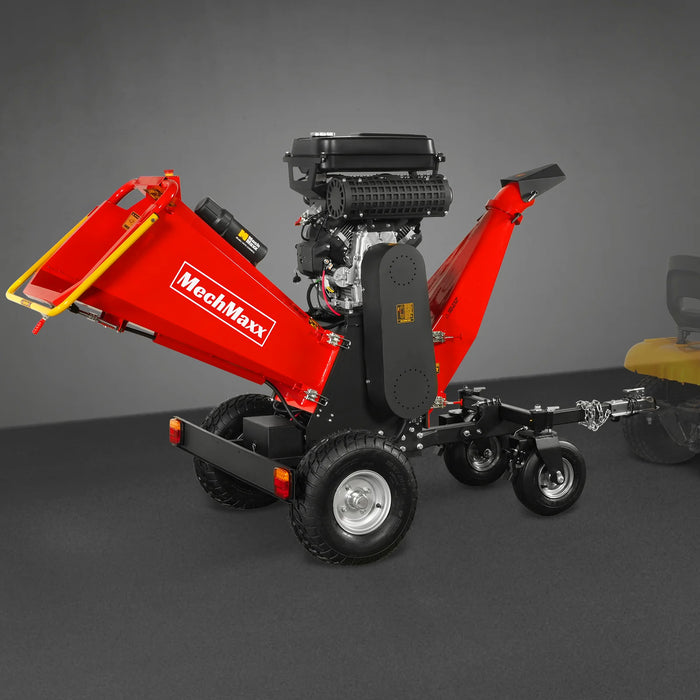 MechMaxx B200 8-Inch Drum Wood Chipper – ZONSEN 1000cc 35HP Gas Engine with Electric Start & Taillight