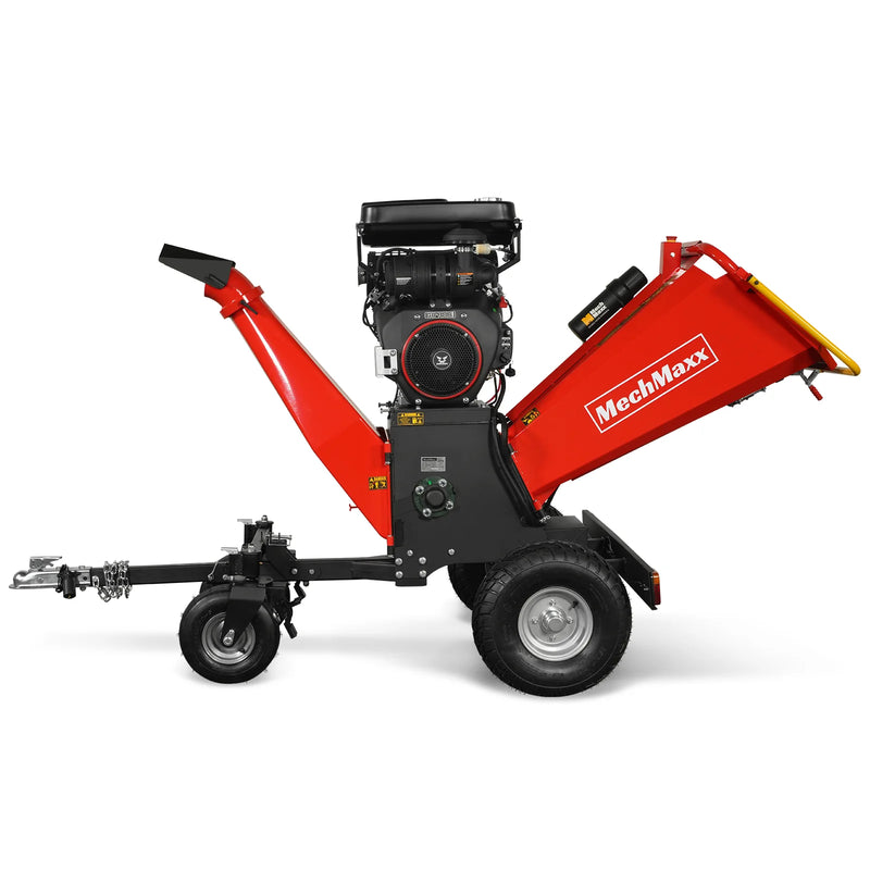 MechMaxx B200 8-Inch Drum Wood Chipper – ZONSEN 1000cc 35HP Gas Engine with Electric Start & Taillight