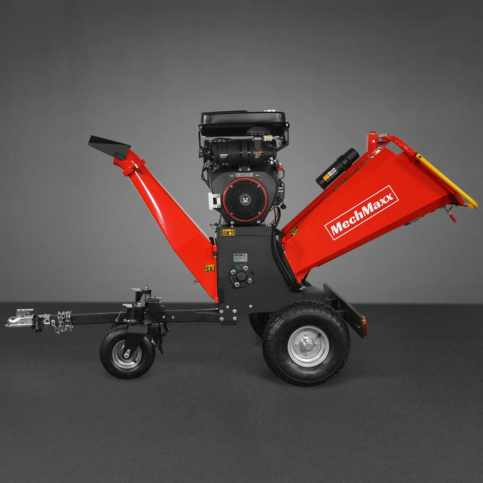 MechMaxx B200 8-Inch Drum Wood Chipper – ZONSEN 1000cc 35HP Gas Engine with Electric Start & Taillight