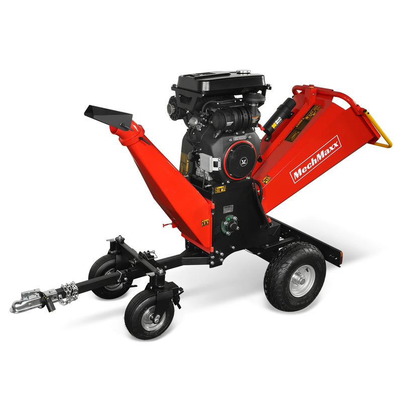 MechMaxx B200 8-Inch Drum Wood Chipper – ZONSEN 1000cc 35HP Gas Engine with Electric Start & Taillight