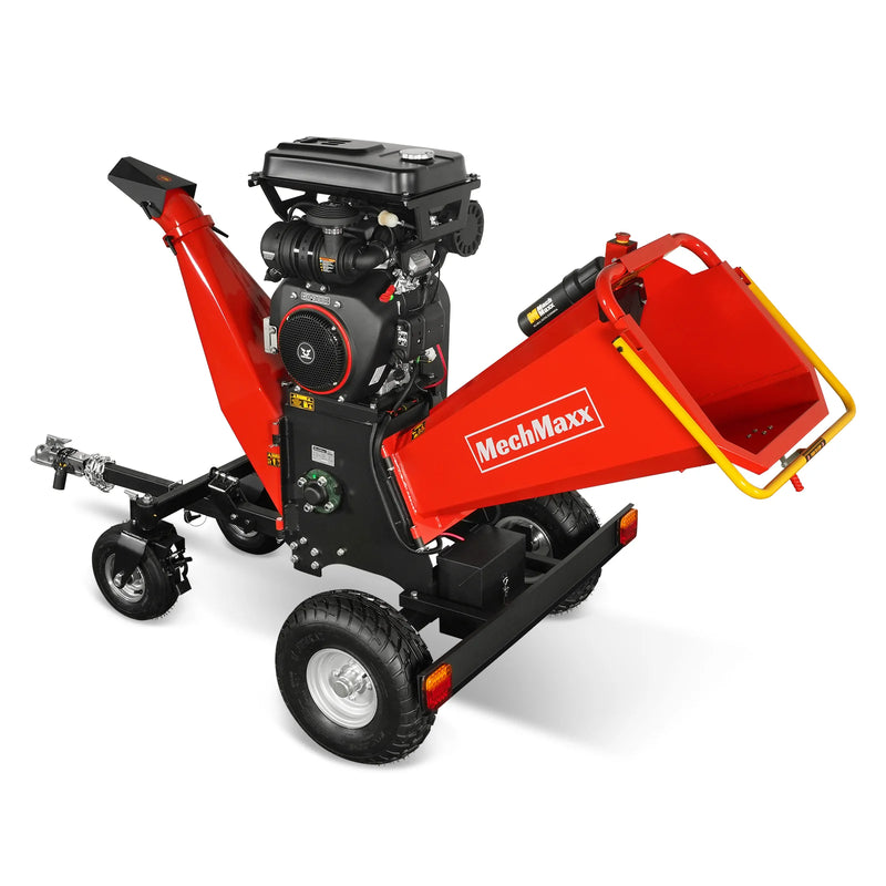 MechMaxx B200 8-Inch Drum Wood Chipper – ZONSEN 1000cc 35HP Gas Engine with Electric Start & Taillight