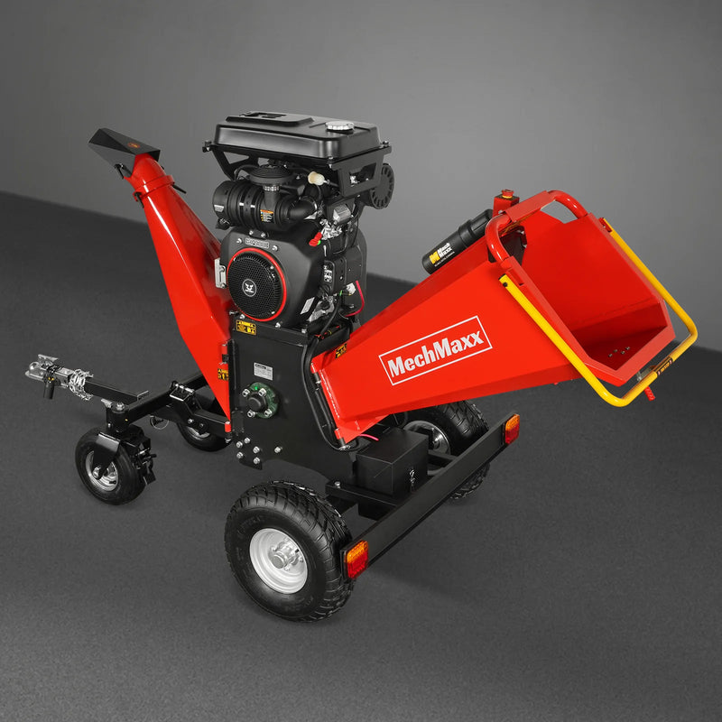 MechMaxx B200 8-Inch Drum Wood Chipper – ZONSEN 1000cc 35HP Gas Engine with Electric Start & Taillight