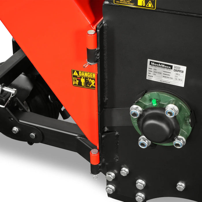 MechMaxx B200 8-Inch Drum Wood Chipper – ZONSEN 1000cc 35HP Gas Engine with Electric Start & Taillight
