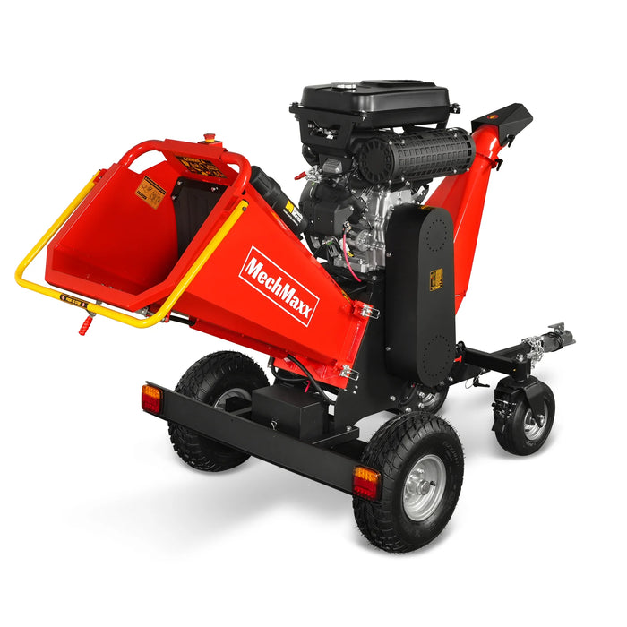 MechMaxx B200 8-Inch Drum Wood Chipper – ZONSEN 1000cc 35HP Gas Engine with Electric Start & Taillight