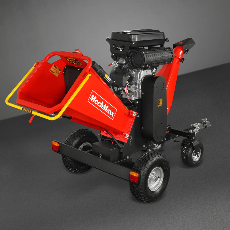 MechMaxx B200 8-Inch Drum Wood Chipper – ZONSEN 1000cc 35HP Gas Engine with Electric Start & Taillight
