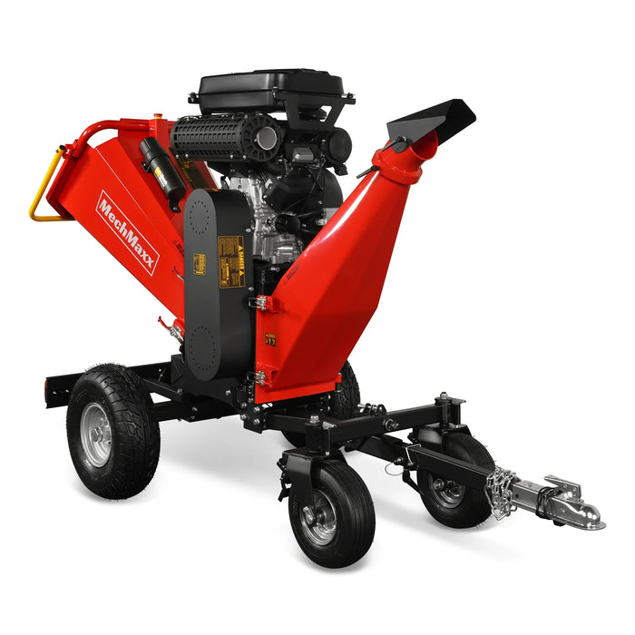 MechMaxx B200 8-Inch Drum Wood Chipper – ZONSEN 1000cc 35HP Gas Engine with Electric Start & Taillight