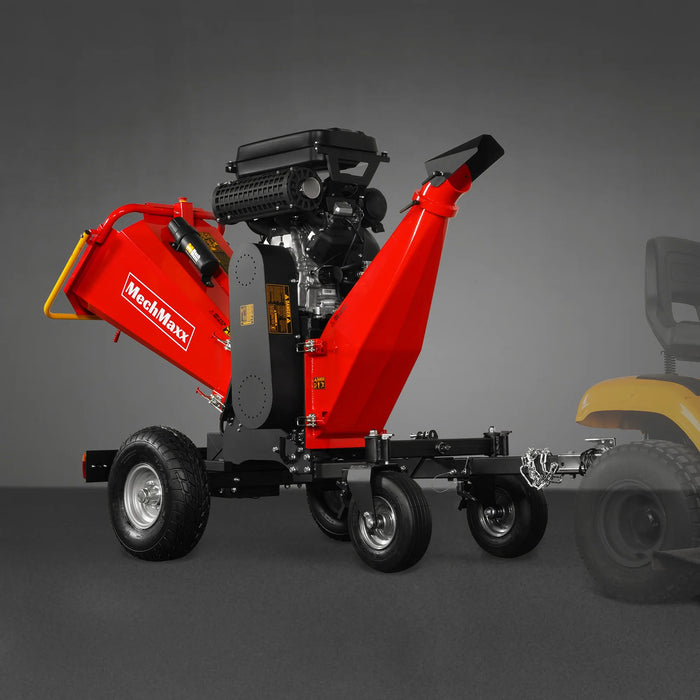 MechMaxx B200 8-Inch Drum Wood Chipper – ZONSEN 1000cc 35HP Gas Engine with Electric Start & Taillight
