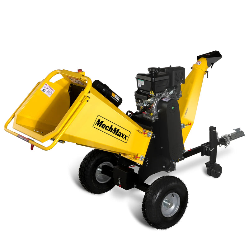 MechMaxx P4206 6-Inch Drum Wood Chipper – B&S Vanguard 408cc 14HP Gas Engine with Electric Start