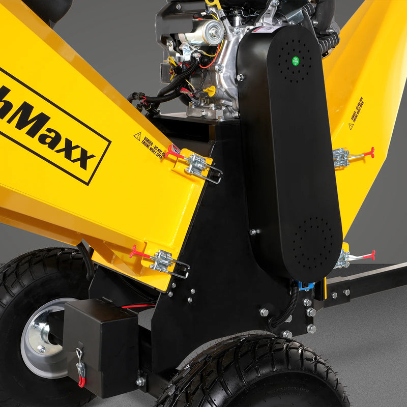 MechMaxx P4206 6-Inch Drum Wood Chipper – B&S Vanguard 408cc 14HP Gas Engine with Electric Start
