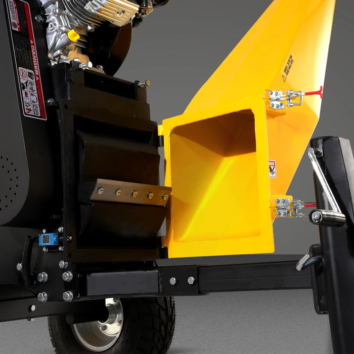 MechMaxx P4206 6-Inch Drum Wood Chipper – B&S Vanguard 408cc 14HP Gas Engine with Electric Start