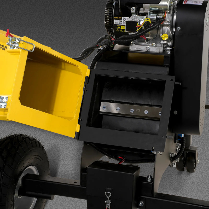 MechMaxx P4206 6-Inch Drum Wood Chipper – B&S Vanguard 408cc 14HP Gas Engine with Electric Start