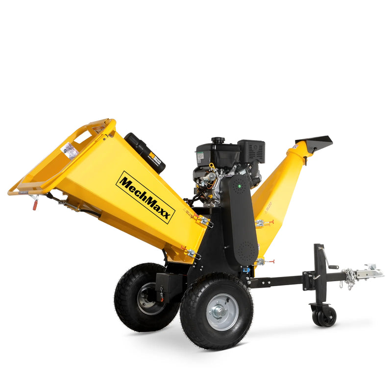MechMaxx P4206 6-Inch Drum Wood Chipper – B&S Vanguard 408cc 14HP Gas Engine with Electric Start
