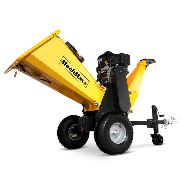 MechMaxx P4206 6-Inch Drum Wood Chipper – B&S Vanguard 408cc 14HP Gas Engine with Electric Start